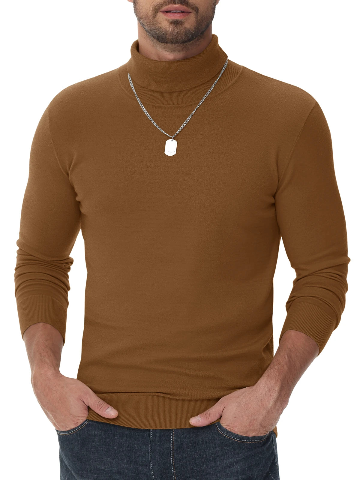 Velina Moda | Roll Neck Sweater - Men's Slim Fit