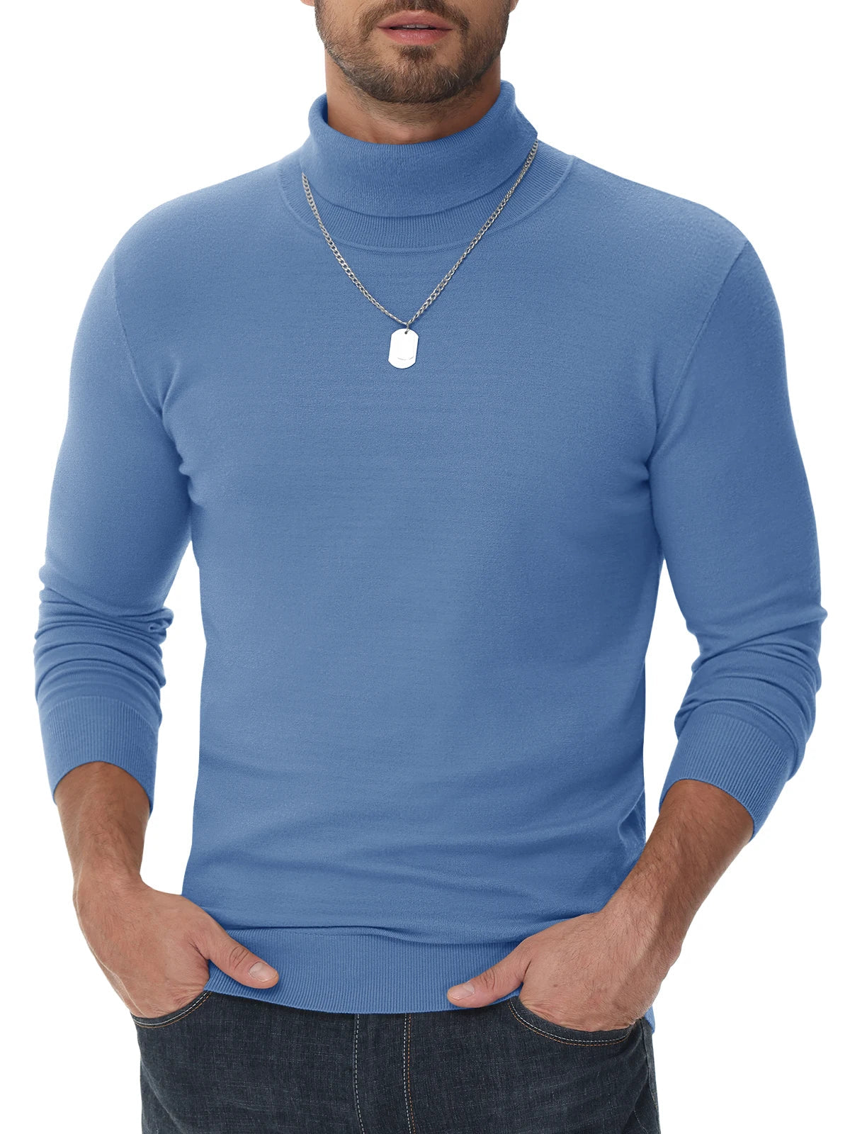 Velina Moda | Roll Neck Sweater - Men's Slim Fit