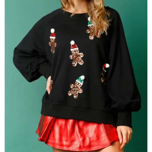 Velina Moda | Christmas Sweater Women Warm Sweater with Sequins and Pom Poms