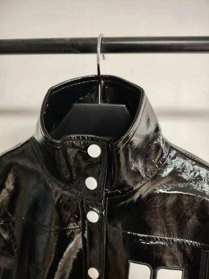 Velina Moda | Classic PU Leather Jacket - Short Biker Jacket