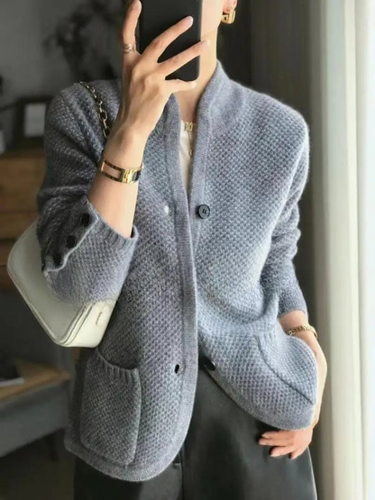 Velina Moda | Women’s Vest - Wool Blend Relaxed Fit with Button Closure