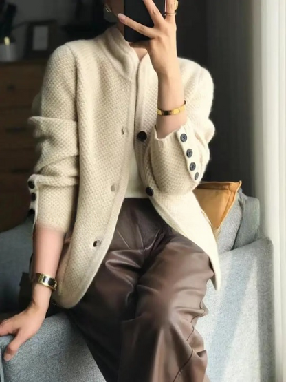 Velina Moda | Women’s Vest - Wool Blend Relaxed Fit with Button Closure