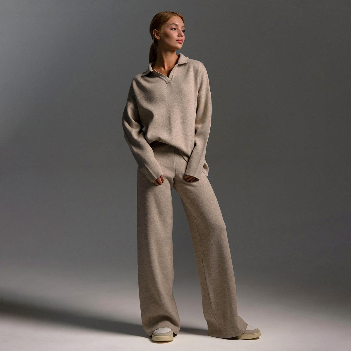 Velina Moda | Women's Loungewear Set - Oversized Sweater and Loose Pants