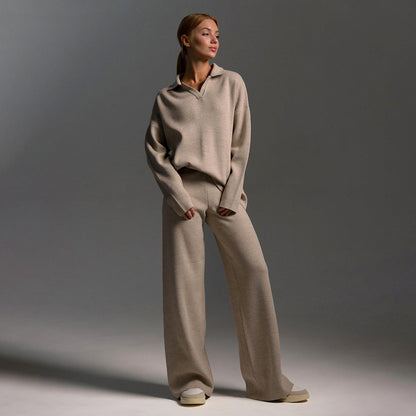 Velina Moda | Women's Loungewear Set - Oversized Sweater and Loose Pants