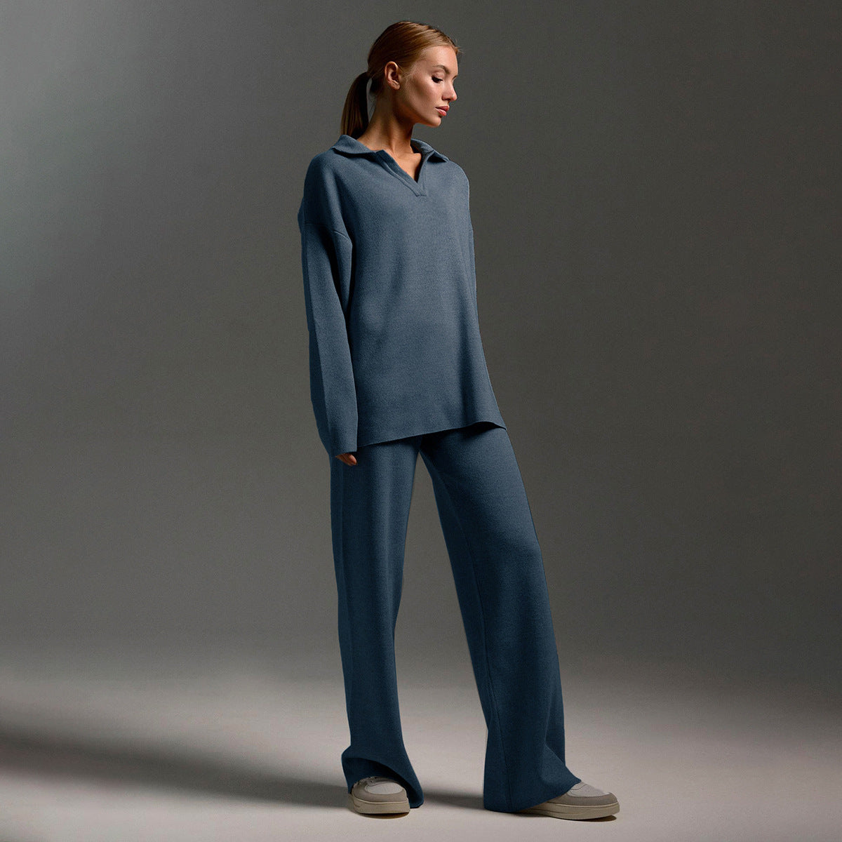 Velina Moda | Women's Loungewear Set - Oversized Sweater and Loose Pants