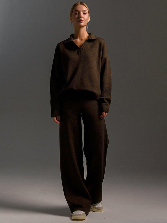 Velina Moda | Women's Loungewear Set - Oversized Sweater and Loose Pants