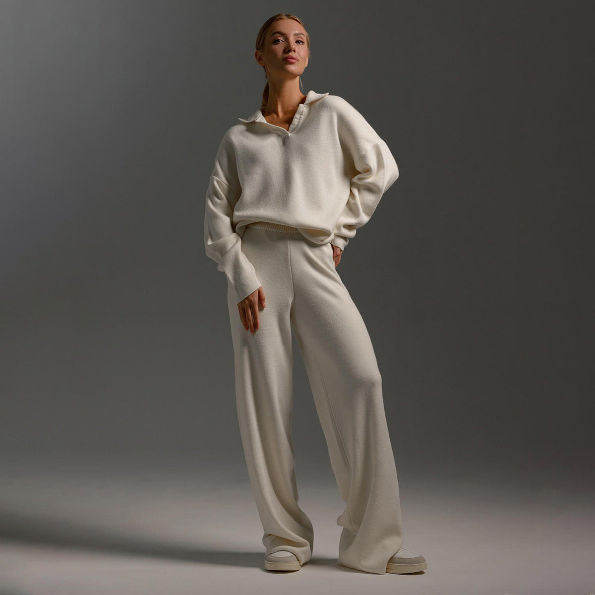 Velina Moda | Women's Loungewear Set - Oversized Sweater and Loose Pants