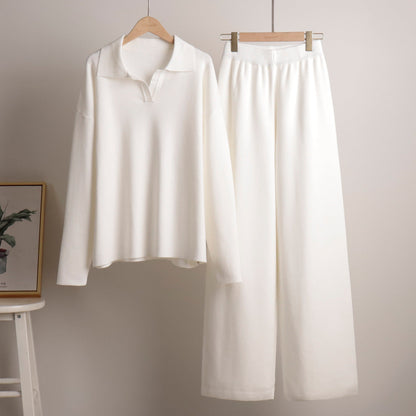 Velina Moda | Women's Loungewear Set - Oversized Sweater and Loose Pants