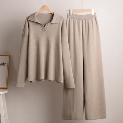 Velina Moda | Women's Loungewear Set - Oversized Sweater and Loose Pants