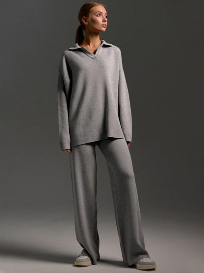 Velina Moda | Women's Loungewear Set - Oversized Sweater and Loose Pants