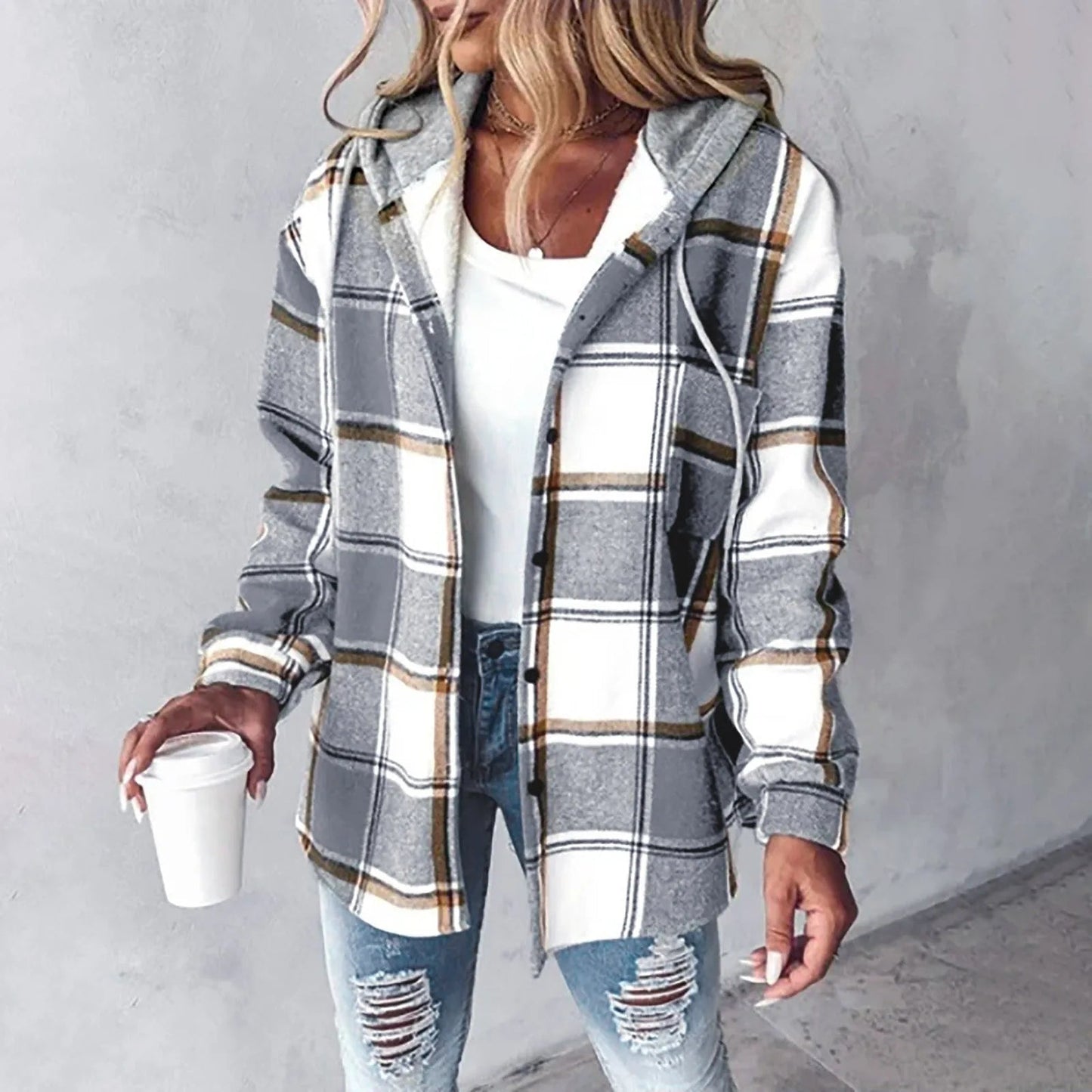Velina Moda | Blouse jacket with hoodie - Women's fashion