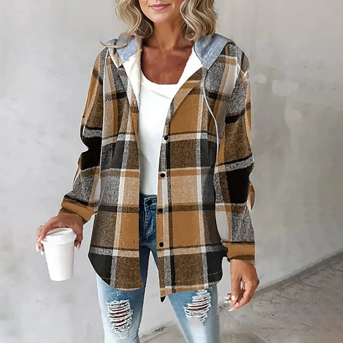 Velina Moda | Blouse jacket with hoodie - Women's fashion