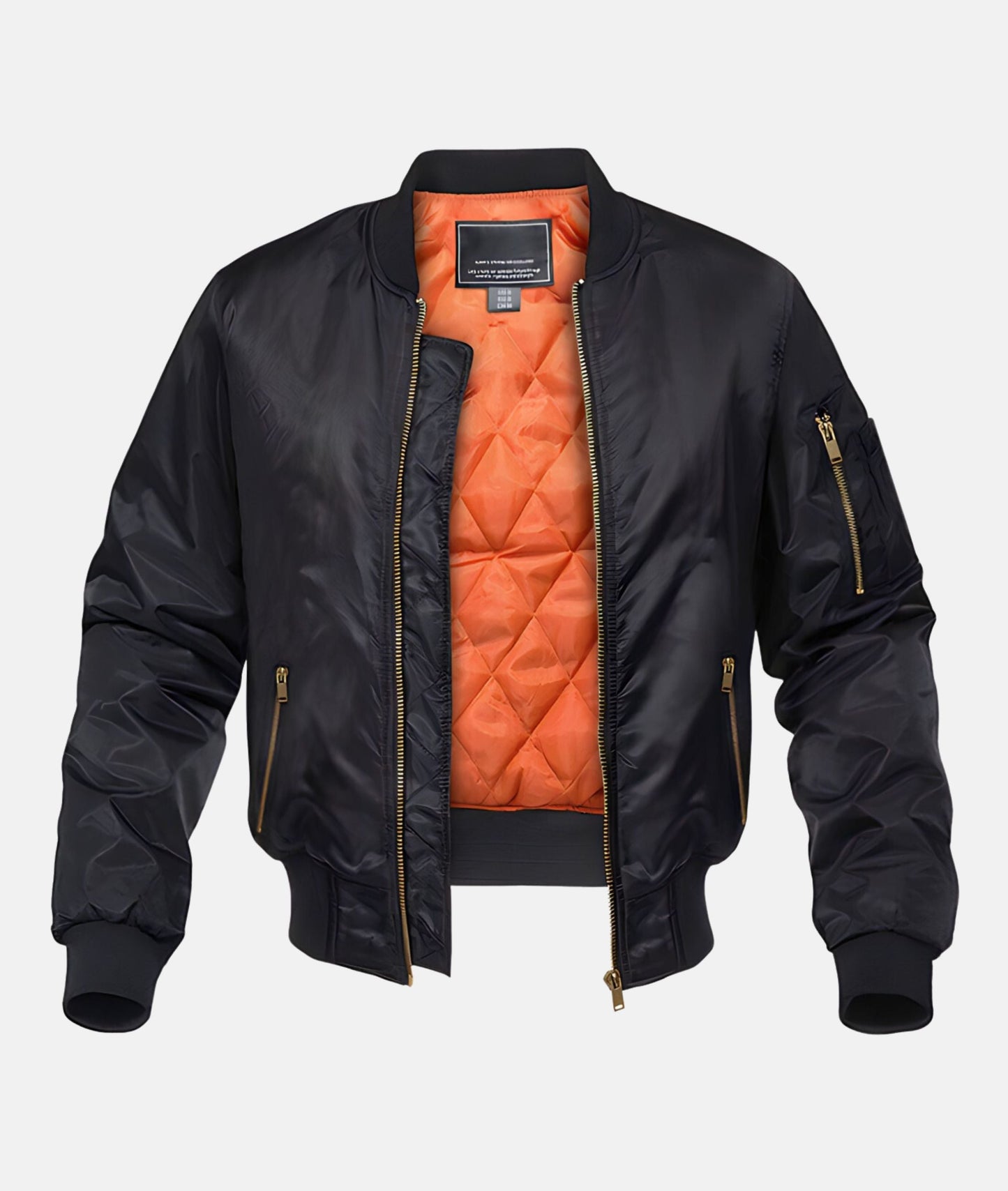 Velina Moda | Bomber Jacket Men with Ribbed Collar - Casual Bomber Jackets Men
