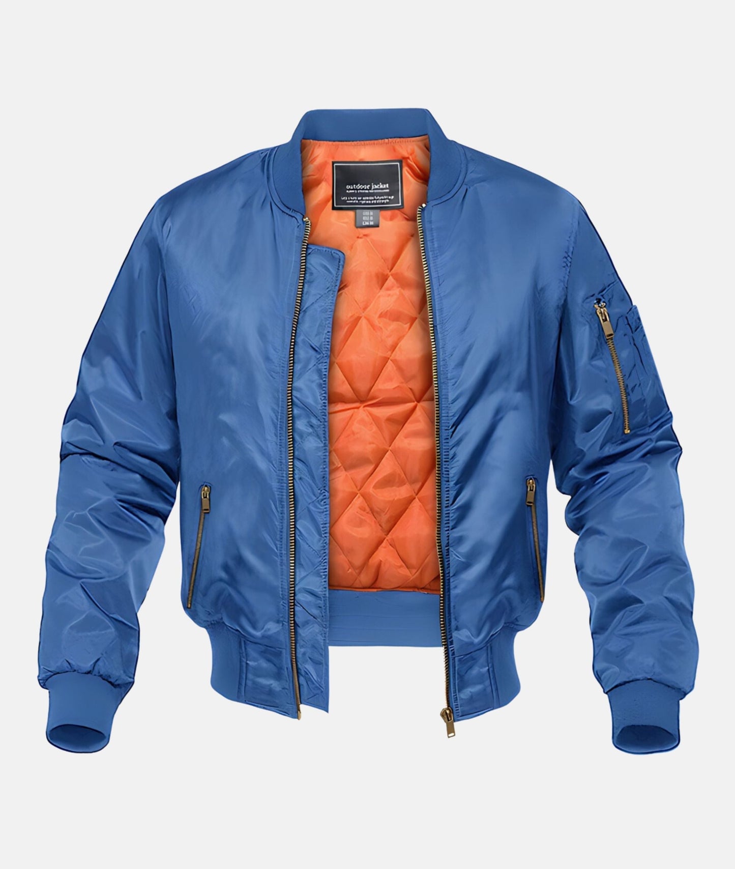 Velina Moda | Bomber Jacket Men with Ribbed Collar - Casual Bomber Jackets Men