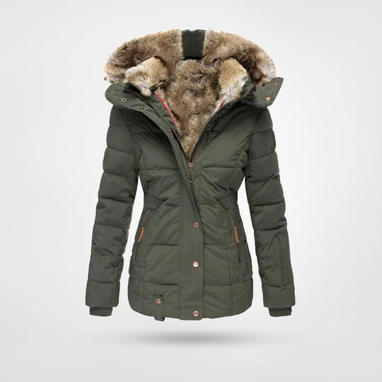 Velina Moda | Warm fashionable winter jacket with lining and hood