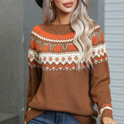 Velina Moda | Norwegian Sweaters Women Knitted Winter Sweater for Women