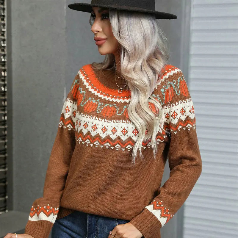 Velina Moda | Norwegian Sweaters Women Knitted Winter Sweater for Women