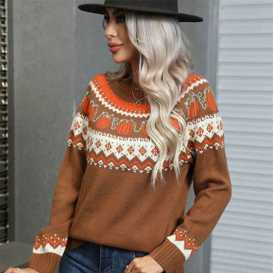 Velina Moda | Norwegian Sweaters Women Knitted Winter Sweater for Women
