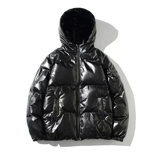 Velina Moda | Windproof metallic winter puffer jacket