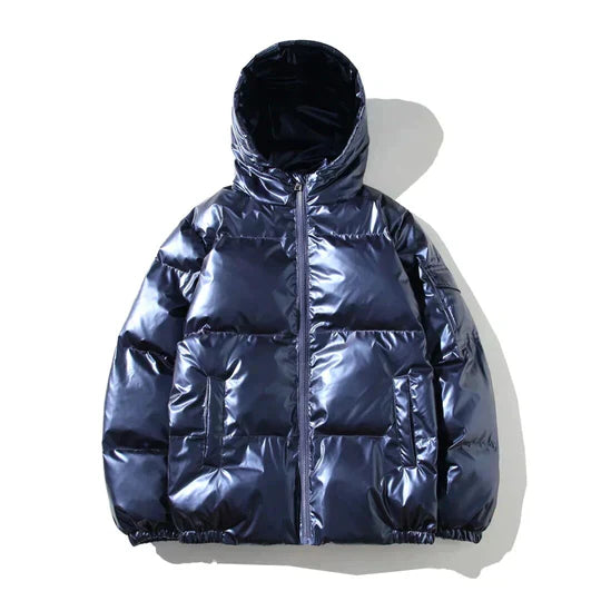 Velina Moda | Windproof metallic winter puffer jacket