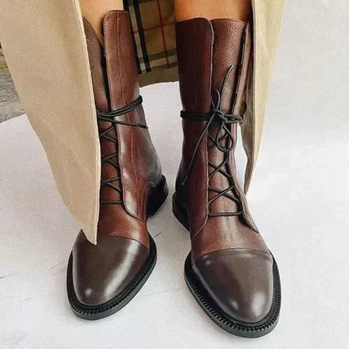 Vintage-style ankle boots with heels