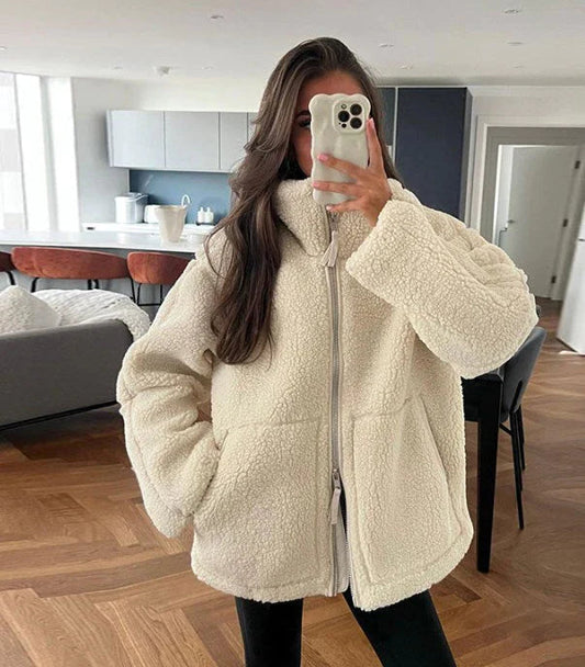Velina Moda | Fashion - Oversized Wool Jacket for Women