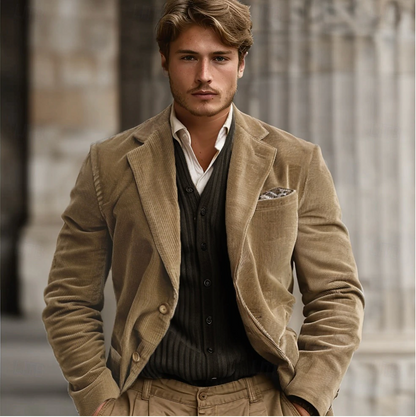Velina Moda | Corduroy Blazer - Classic Fashion