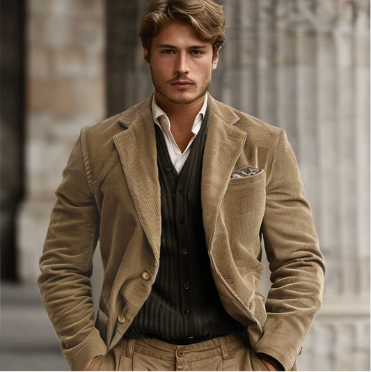 Velina Moda | Corduroy Blazer - Classic Fashion
