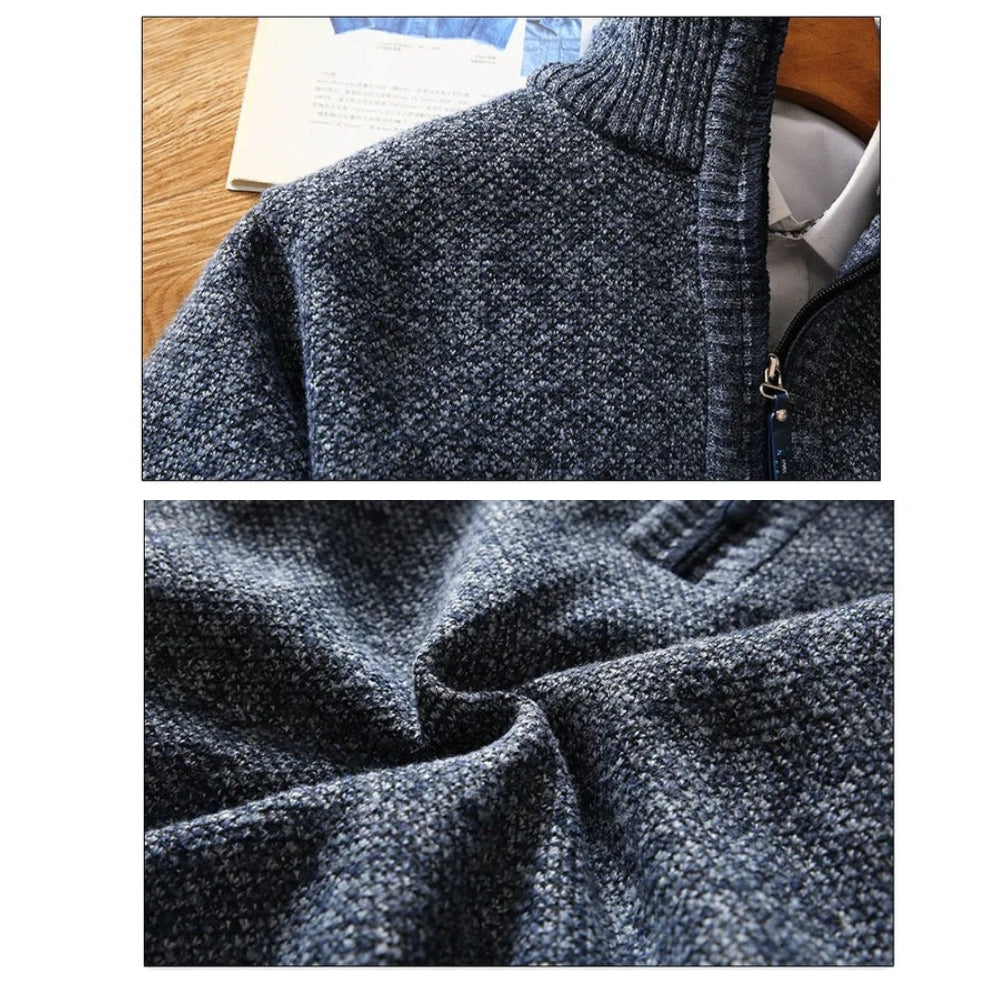 Velina Moda | Sweater - Knitted Half-Zip Collar