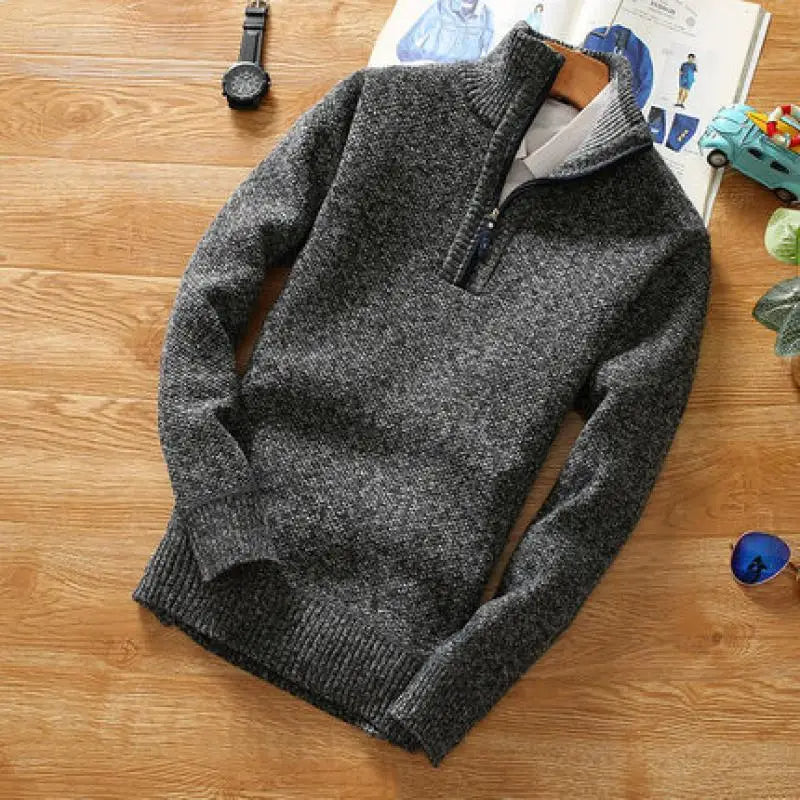 Velina Moda | Sweater - Knitted Half-Zip Collar