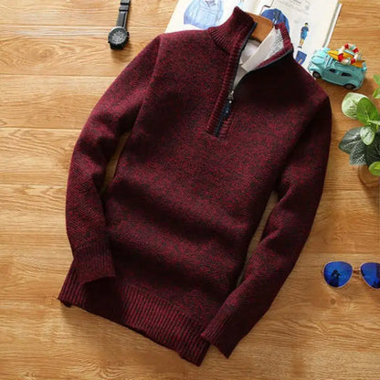 Velina Moda | Sweater - Knitted Half-Zip Collar