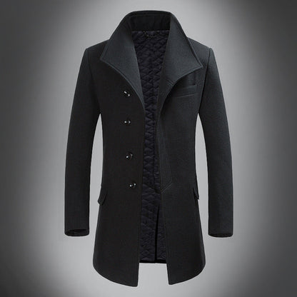 Velina Moda | Wool Coat - Slim Fit Button Closure with Notched Collar