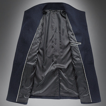Velina Moda | Wool Coat - Slim Fit Button Closure with Notched Collar
