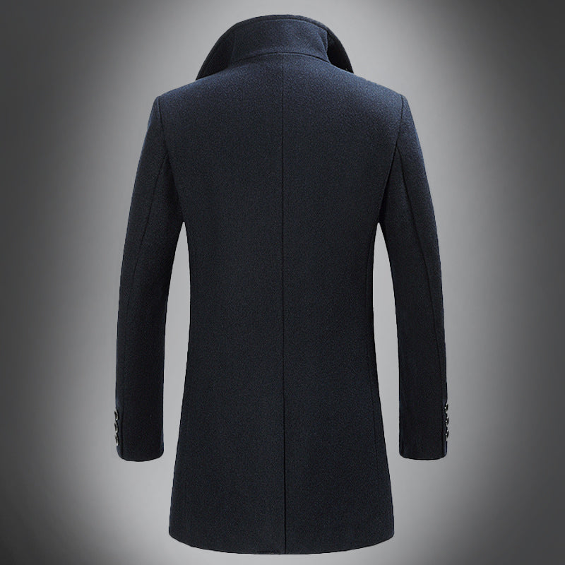 Velina Moda | Wool Coat - Slim Fit Button Closure with Notched Collar