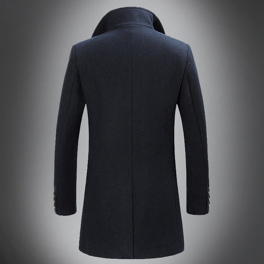 Velina Moda | Wool Coat - Slim Fit Button Closure with Notched Collar