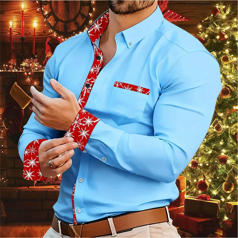 Velina Moda | Men's Shirt - Stylish & Comfortable Shirt with Christmas Accents