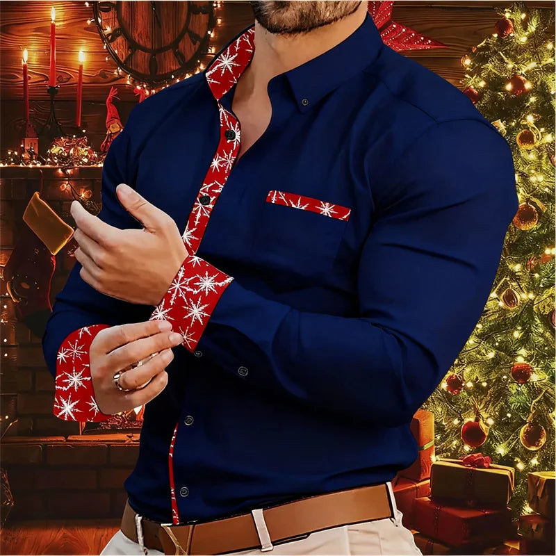 Velina Moda | Men's Shirt - Stylish & Comfortable Shirt with Christmas Accents