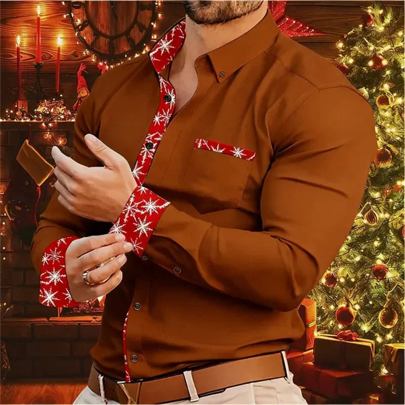 Velina Moda | Men's Shirt - Stylish & Comfortable Shirt with Christmas Accents
