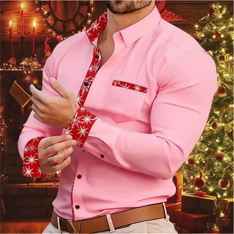 Velina Moda | Men's Shirt - Stylish & Comfortable Shirt with Christmas Accents