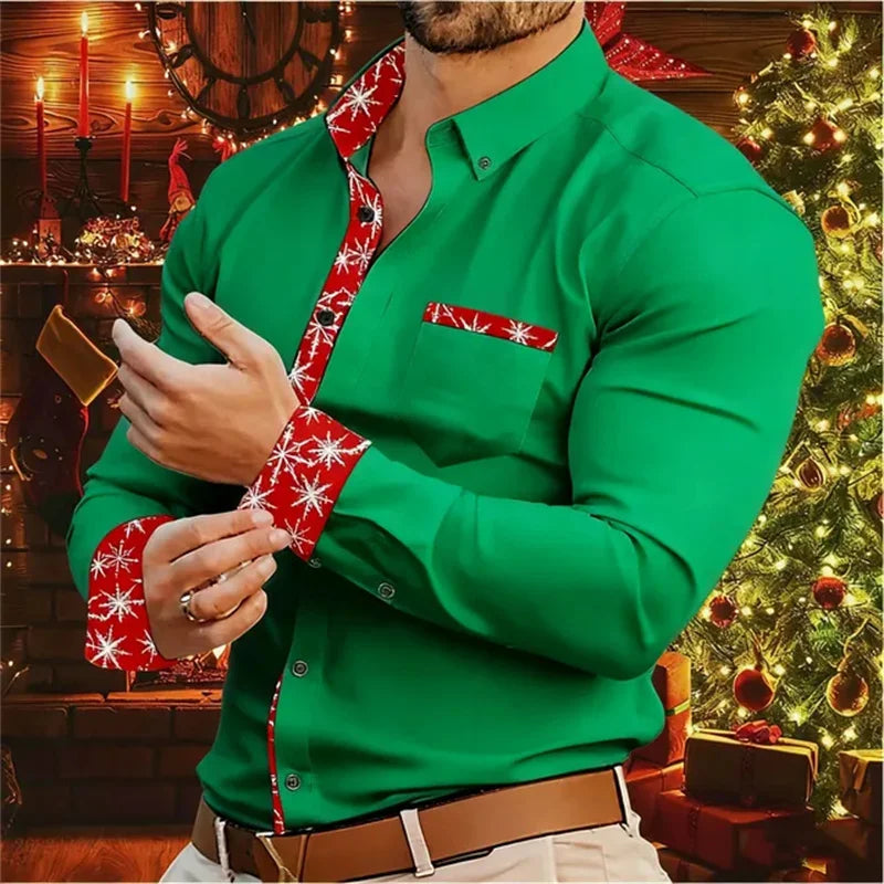 Velina Moda | Men's Shirt - Stylish & Comfortable Shirt with Christmas Accents