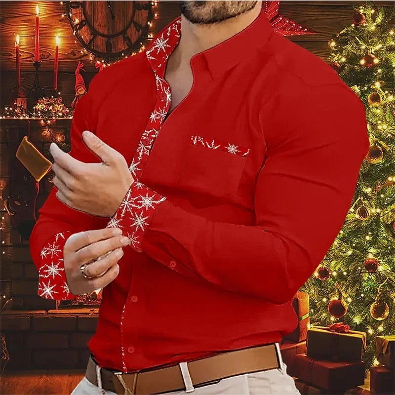 Velina Moda | Men's Shirt - Stylish & Comfortable Shirt with Christmas Accents