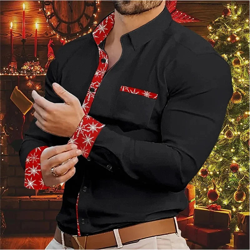 Velina Moda | Men's Shirt - Stylish & Comfortable Shirt with Christmas Accents
