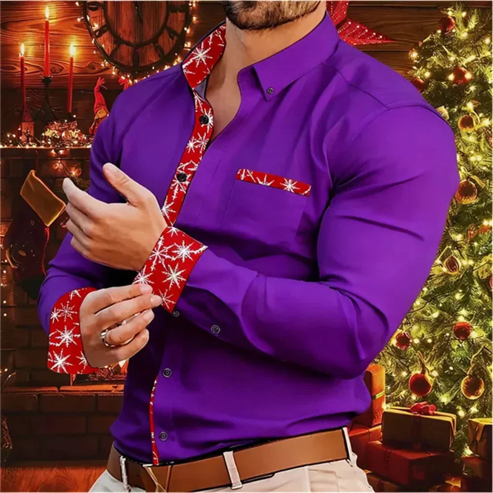 Velina Moda | Men's Shirt - Stylish & Comfortable Shirt with Christmas Accents