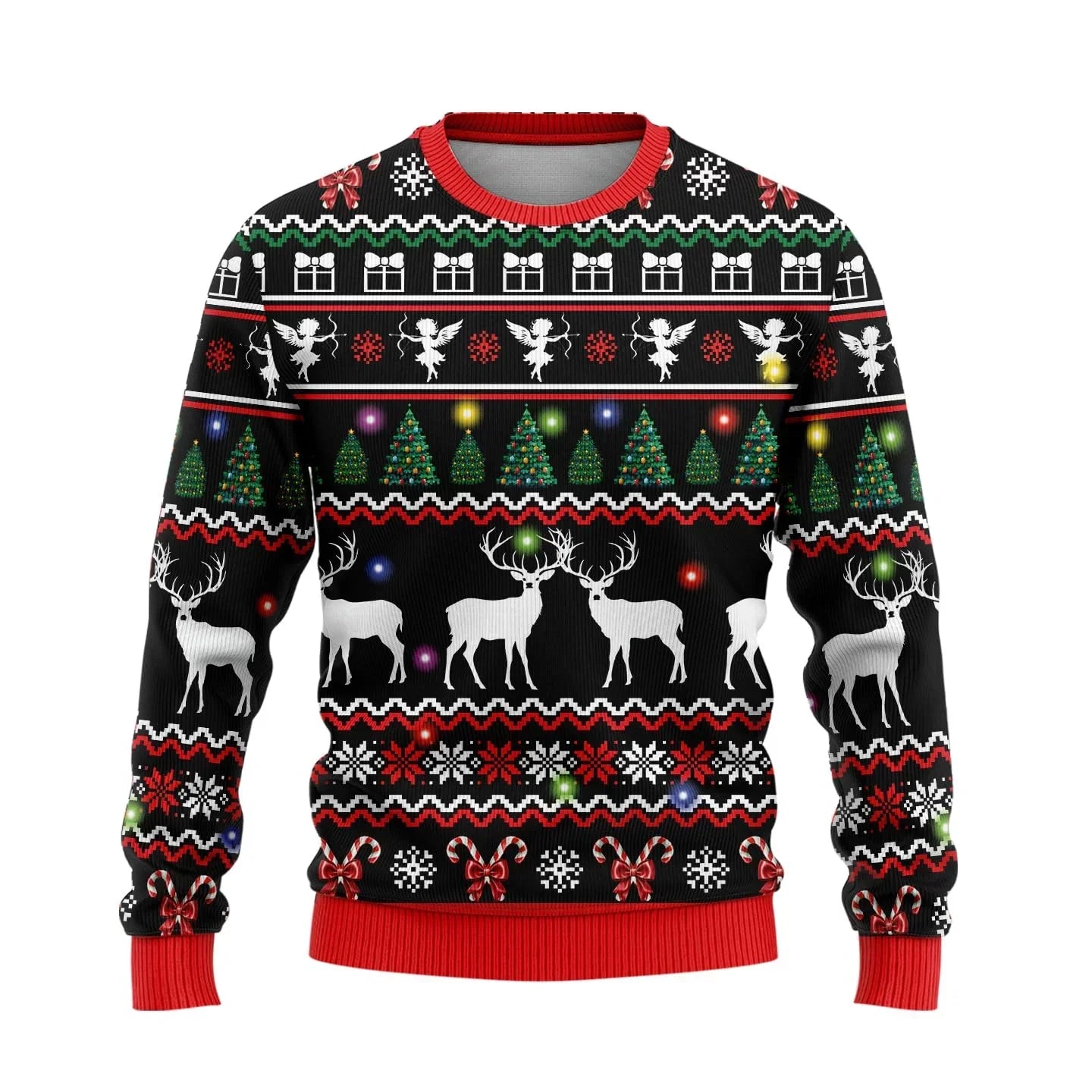 Velina Moda | Christmas Sweater - Knitted Deer Print, Warm Comfort & Festive Style for Winter