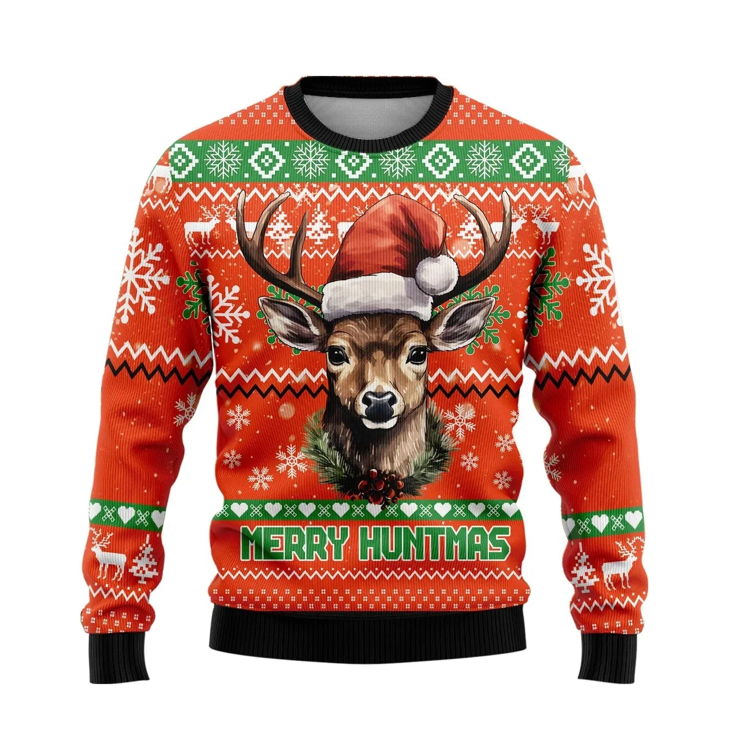 Velina Moda | Christmas Sweater - Knitted Deer Print, Warm Comfort & Festive Style for Winter