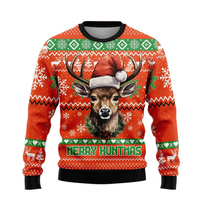 Velina Moda | Christmas Sweater - Knitted Deer Print, Warm Comfort & Festive Style for Winter