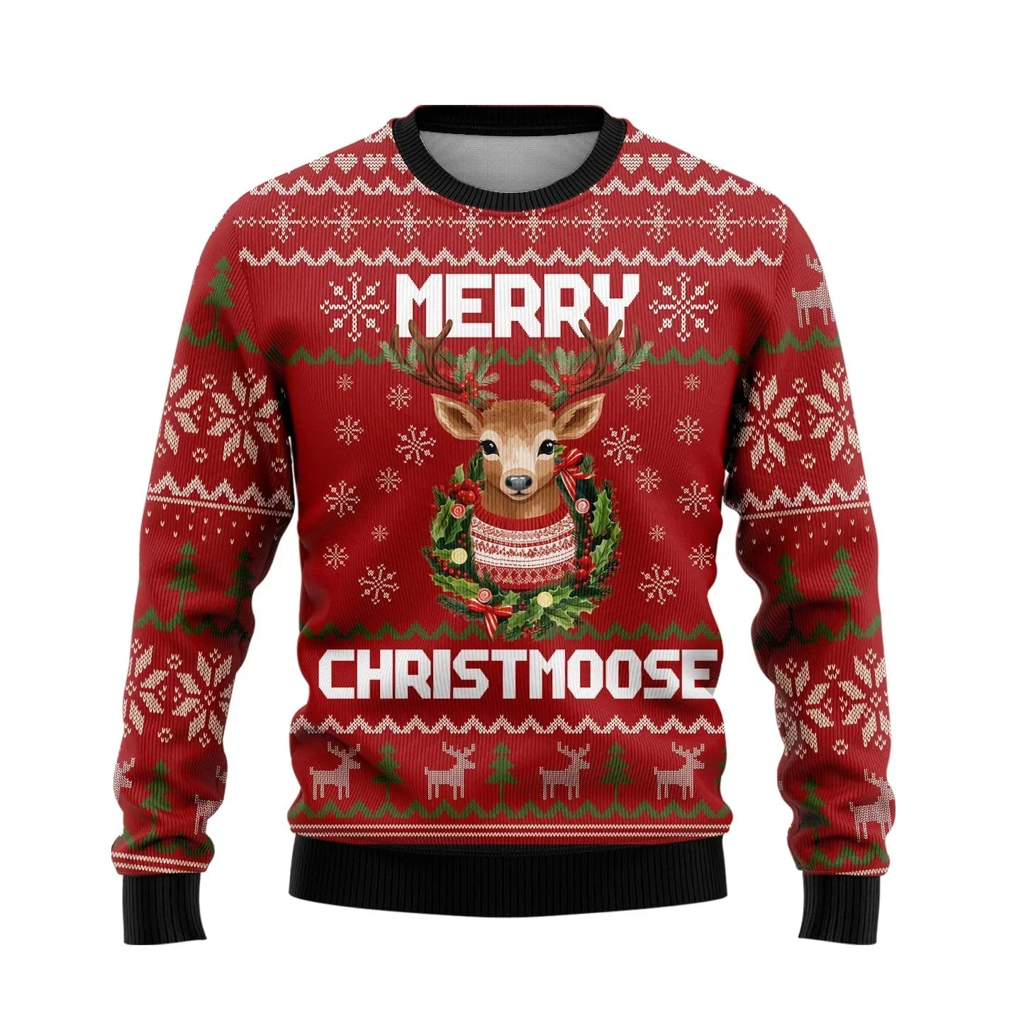 Velina Moda | Christmas Sweater - Knitted Deer Print, Warm Comfort & Festive Style for Winter