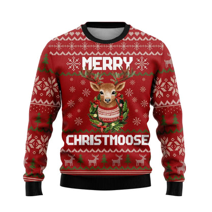 Velina Moda | Christmas Sweater - Knitted Deer Print, Warm Comfort & Festive Style for Winter