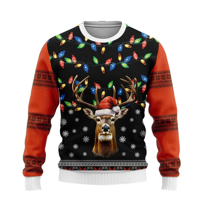 Velina Moda | Christmas Sweater - Knitted Deer Print, Warm Comfort & Festive Style for Winter