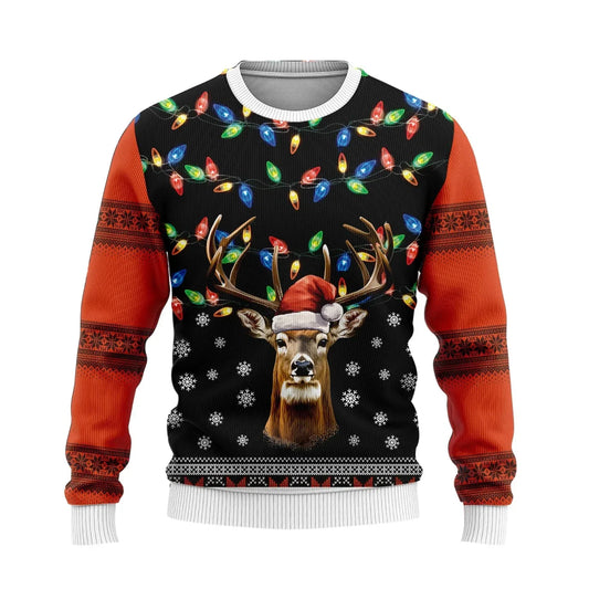 Velina Moda | Christmas Sweater - Knitted Deer Print, Warm Comfort & Festive Style for Winter
